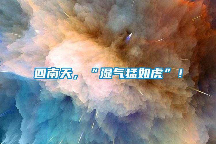 回南天，“濕氣猛如虎”！