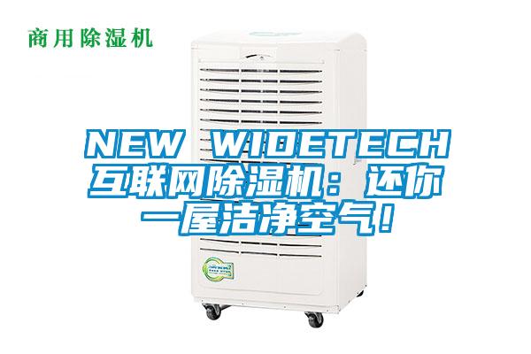 NEW WIDETECH互聯(lián)網(wǎng)除濕機(jī)：還你一屋潔凈空氣！