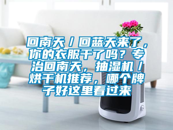 回南天／回藍(lán)天來(lái)了，你的衣服干了嗎？專(zhuān)治回南天，抽濕機(jī)／烘干機(jī)推薦，哪個(gè)牌子好這里看過(guò)來(lái)