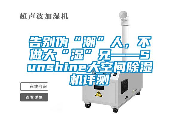 告別偽“潮”人，不做大“濕”兄——Sunshine大空間除濕機(jī)評(píng)測(cè)