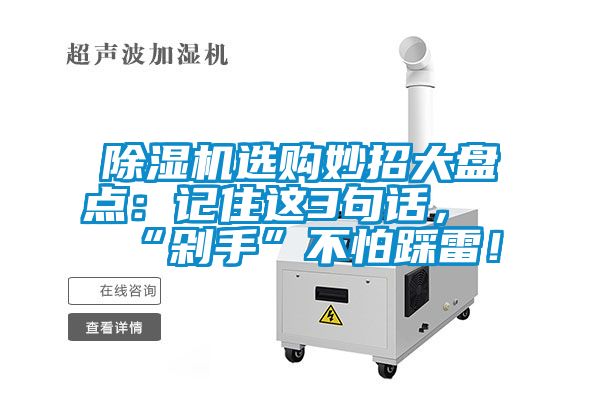 除濕機(jī)選購妙招大盤點(diǎn)：記住這3句話，“剁手”不怕踩雷！